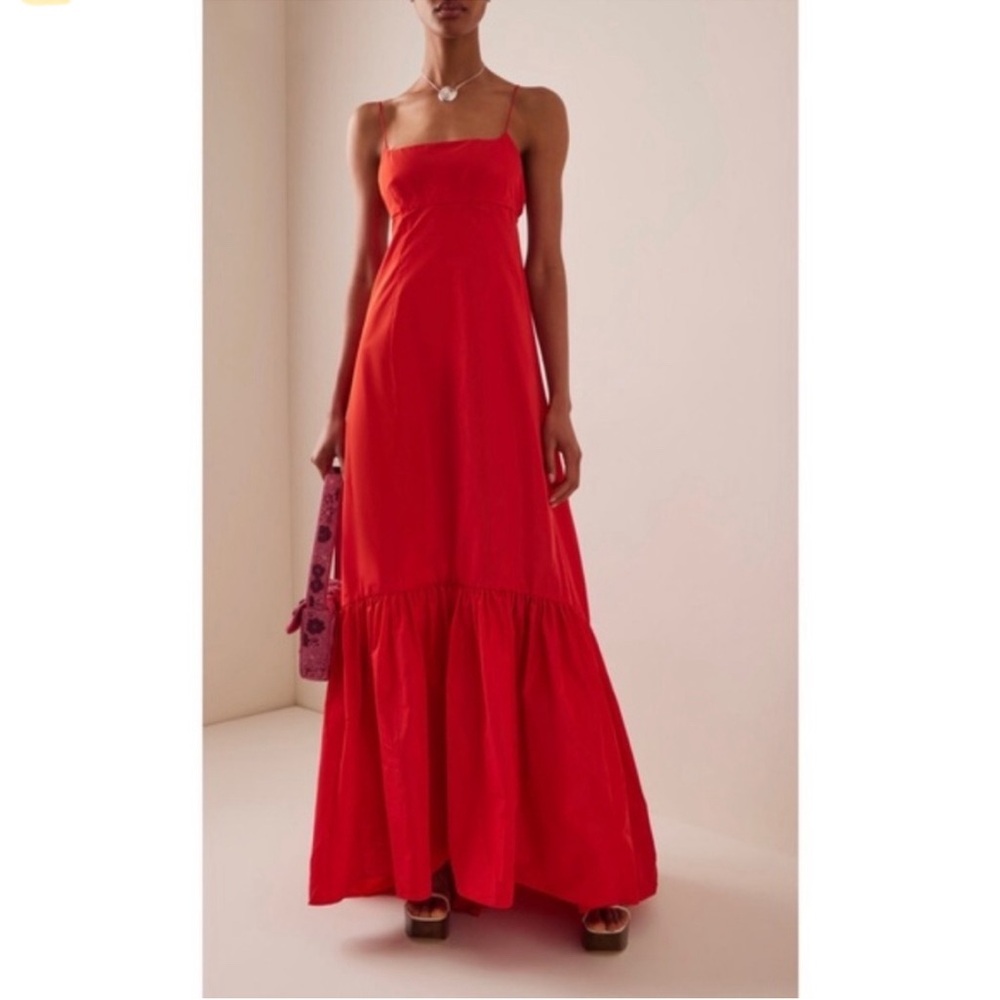 Staud Poppy Florence Tiered Taffeta Gown / Dress